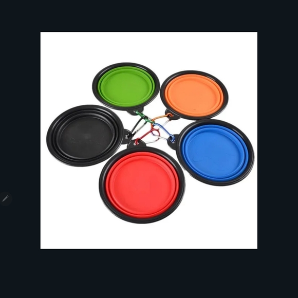 NIP Collapsible Silicone Pet Bowl Pink - Picture 2 of 6